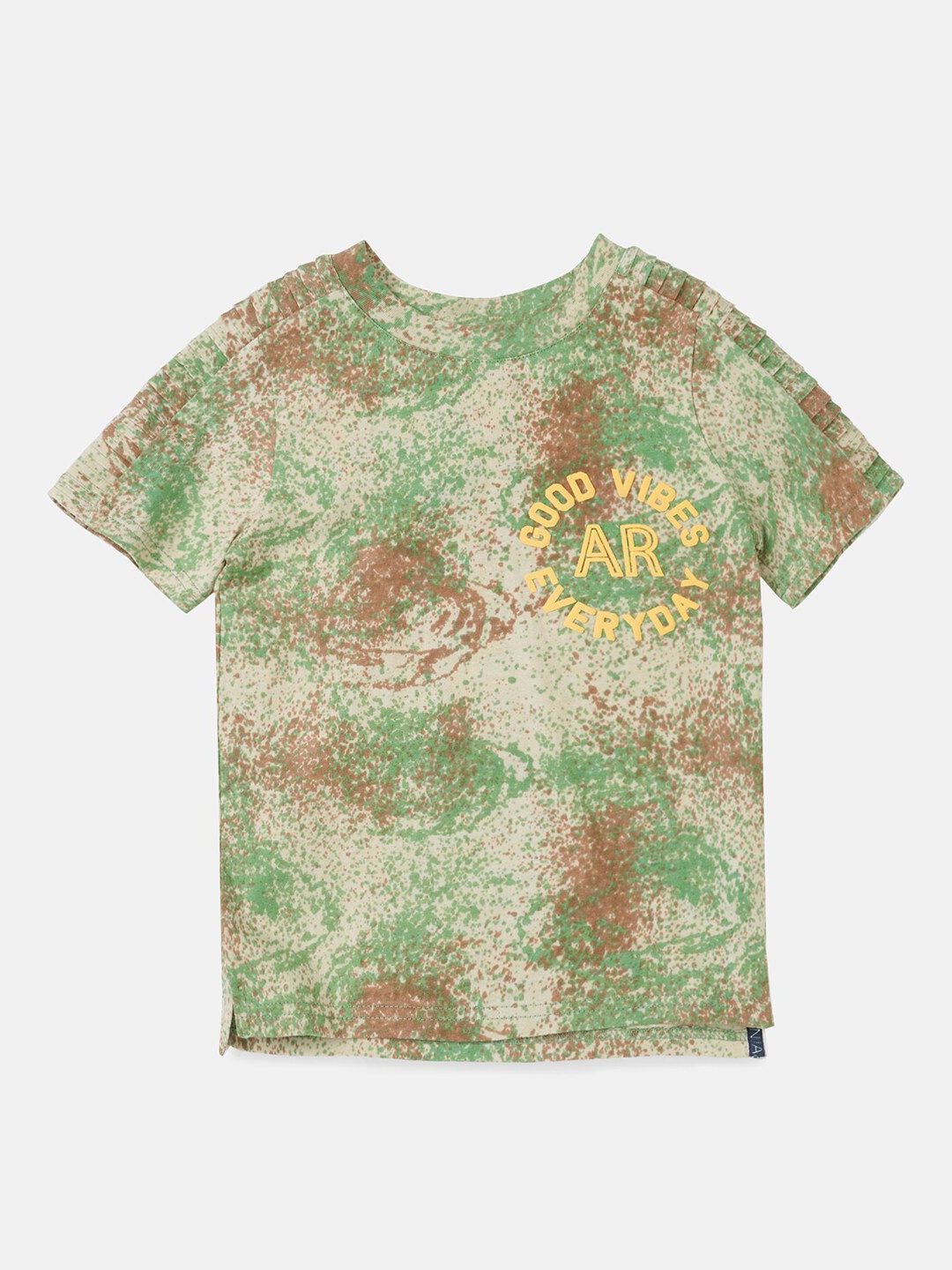 

Angel & Rocket Boys Green & Brown Printed T-shirt