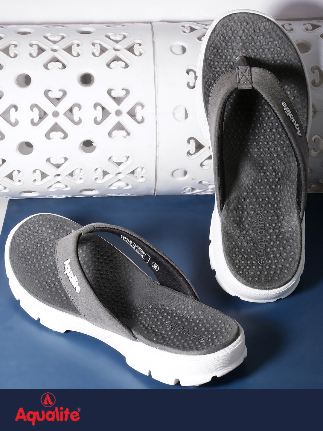 

Aqualite Men Grey Thong Flip-Flops