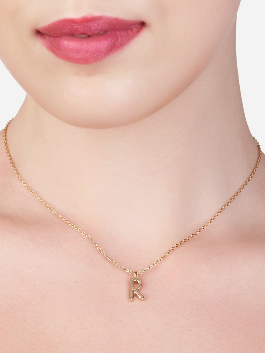 

AMI Gold-Plated R Alphabet Pendant Necklace
