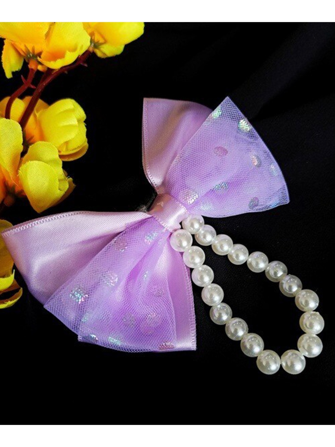 

ANNA CREATIONS Women Purple & Pink Set of 2 Ponytail Holders