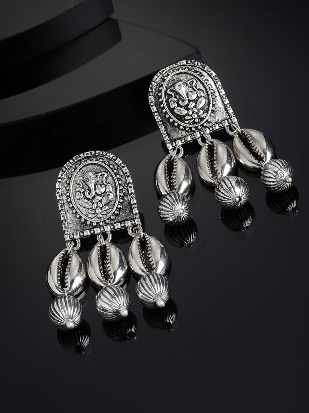 

PANASH Silver-Plated Contemporary Drop Earrings