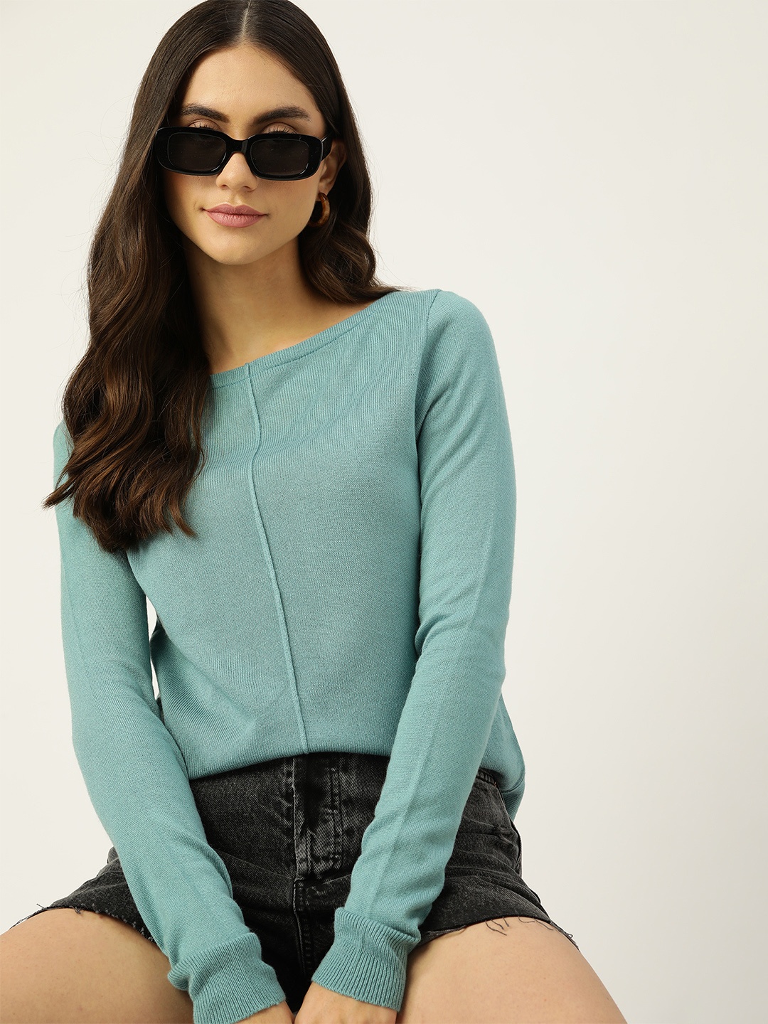 

DressBerry Women Green Solid Pullover