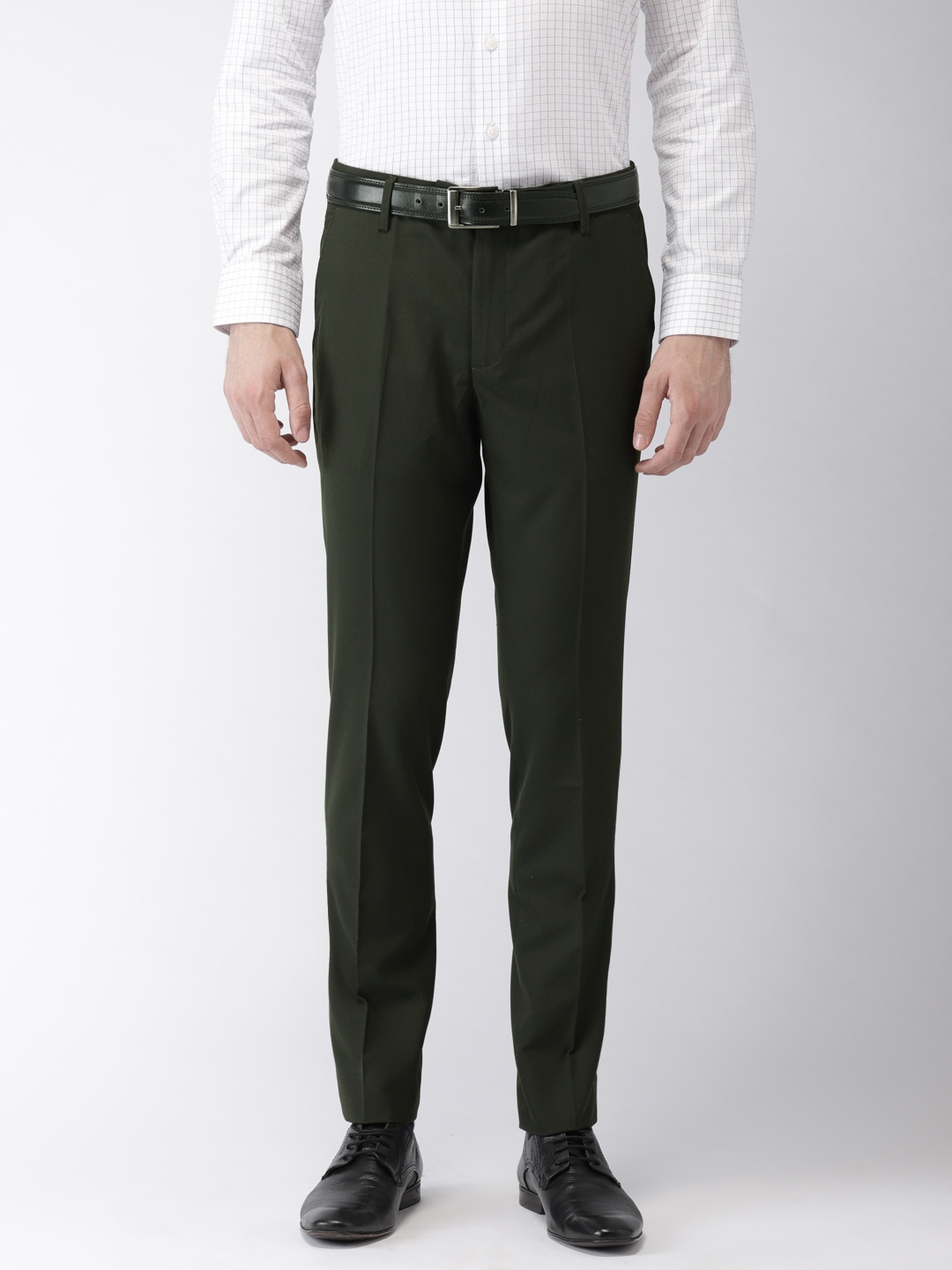 

Black Coffee Olive Green Sharp Fit Formal Trousers