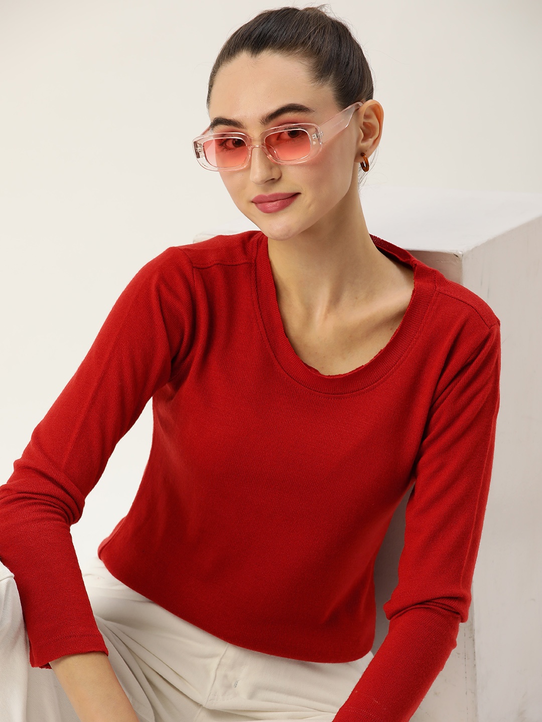 

DressBerry Women Rust Orange Pullover