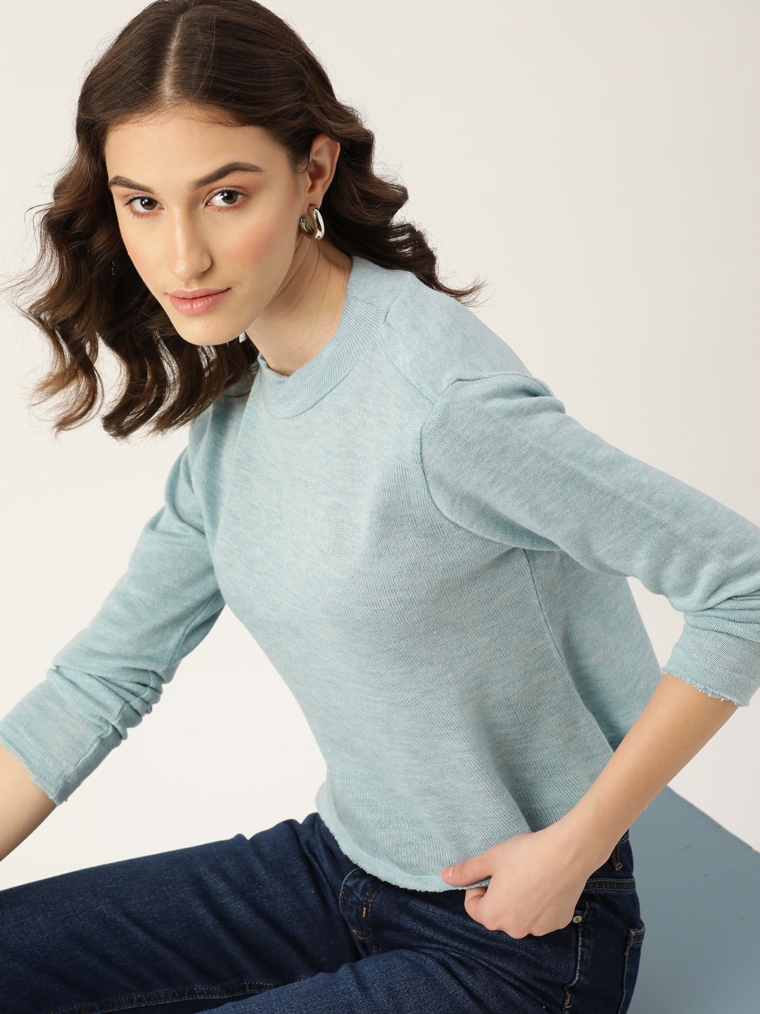 

DressBerry Women Blue Solid Pullover