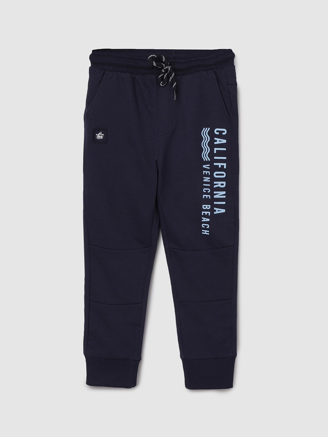 

max Boys Navy Blue Printed Track Pant