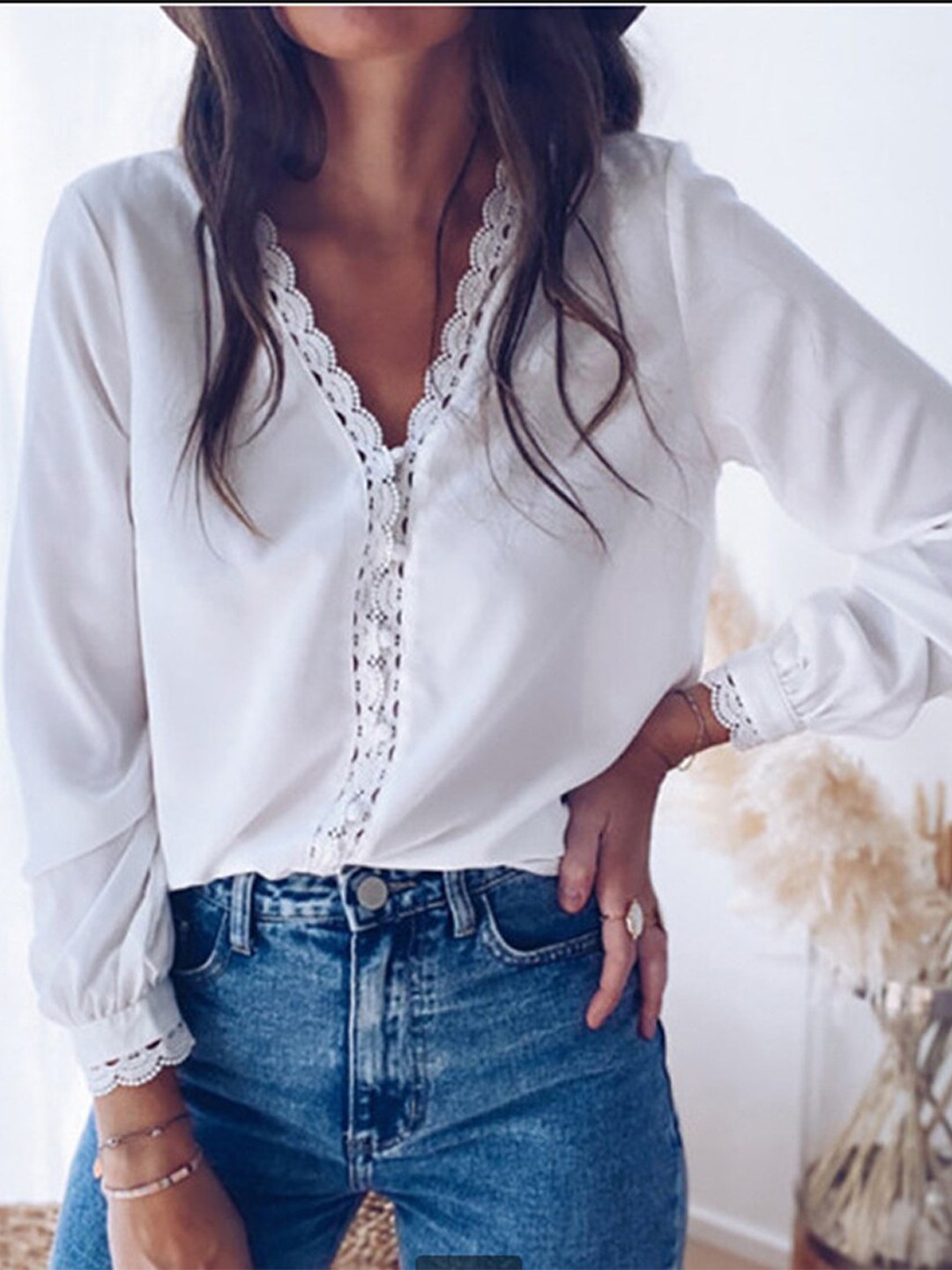 

BoStreet White Self Design Shirt Style Top
