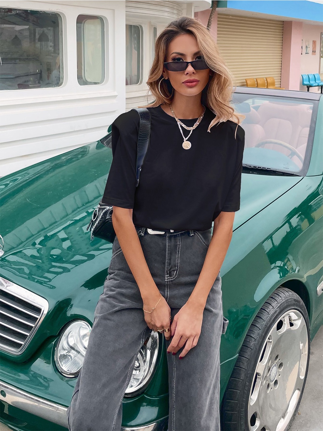 

StyleCast Women Black Solid Top