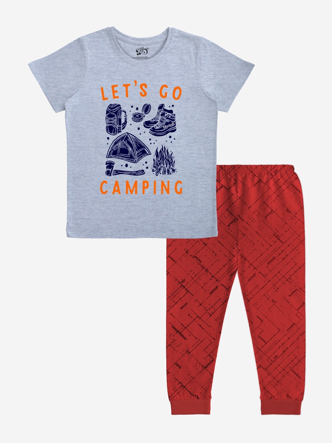 

x2o Boys Grey & Red Printed T-shirt with Pyjamas