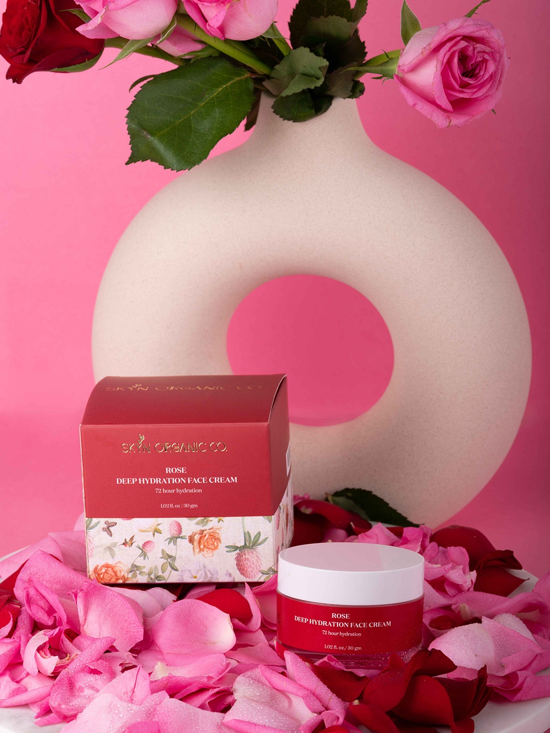 

Skyn Organic Co. Rose 72 Hour Deep Hydration Face Cream with Hyaluronic Acid - 30 g, Red