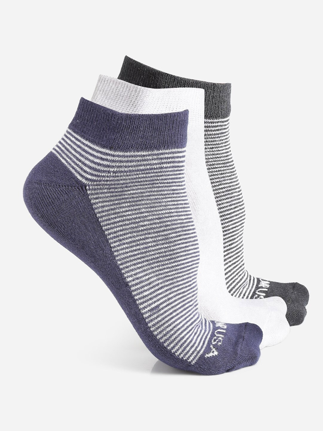

JUMP USA Men Pack Of 3 Assorted Above Ankle-Length Socks