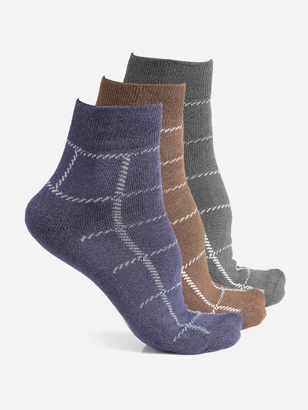 

JUMP USA Men Pack Of 3 Assorted Above Ankle-Length Socks