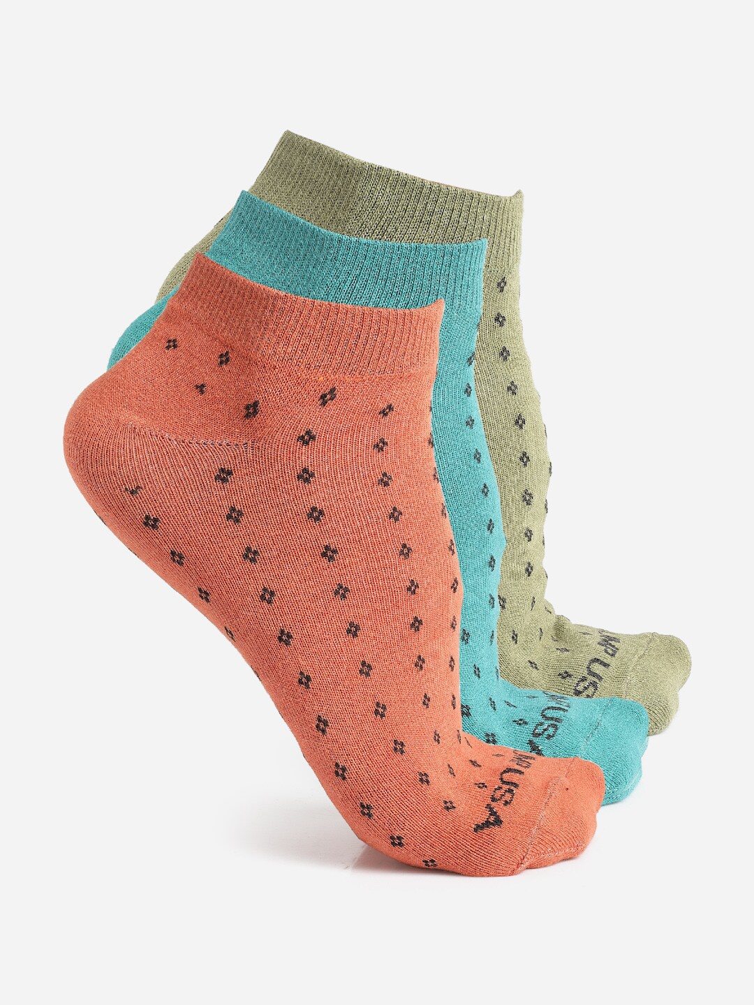 

JUMP USA Men Pack Of 3 Assorted Above Ankle-Length Socks