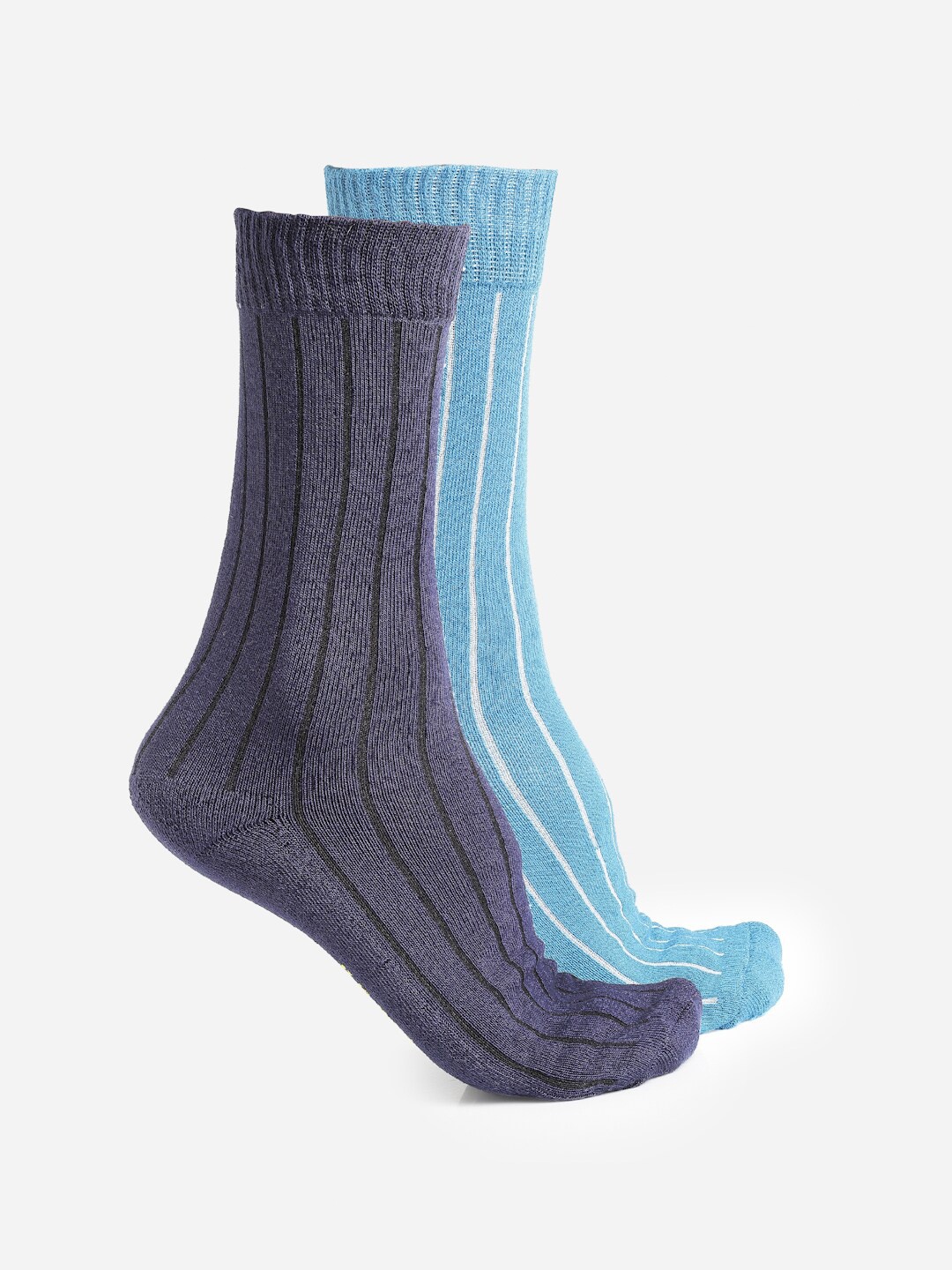 

JUMP USA Men Pack Of 2 Assorted Calf-Length Socks, Blue