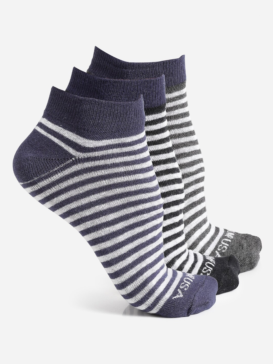 

JUMP USA Men Pack Of 3 Assorted Above Ankle-Length Socks