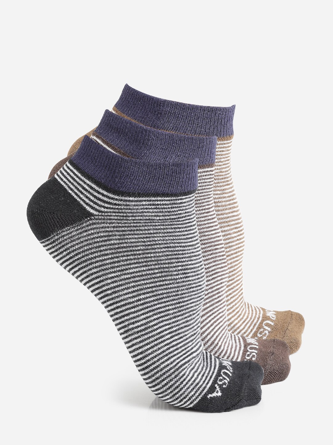 

JUMP USA Men Pack Of 3 Assorted Above Ankle-Length Socks
