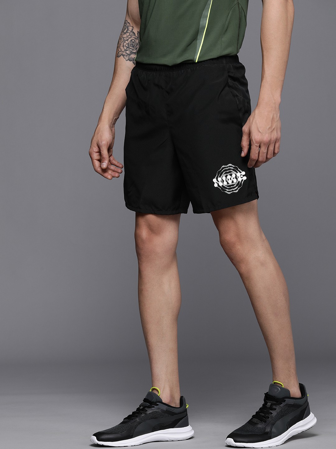 

Nike Men Black Dri-Fit Standard Fit Running Shorts