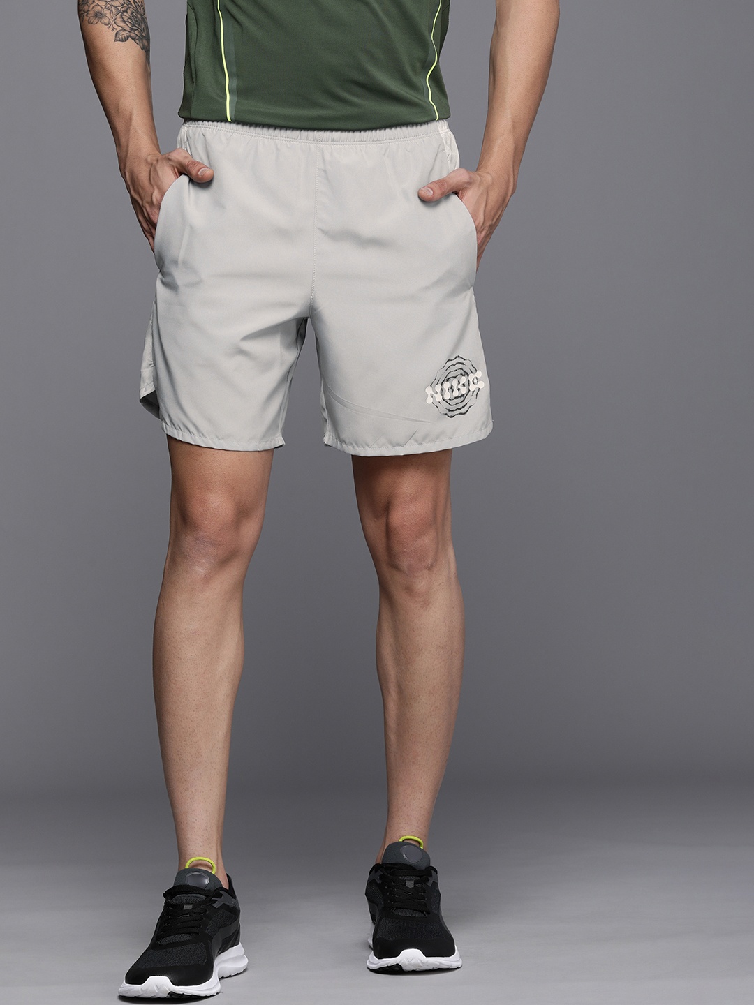 

Nike Men Grey Dri-Fit Standard Fit Running Shorts