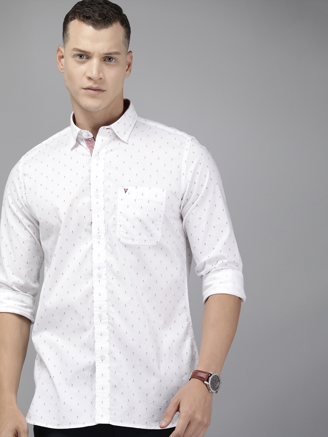 

Van Heusen Sport Slim Fit Geometric Printed Casual Shirt, White