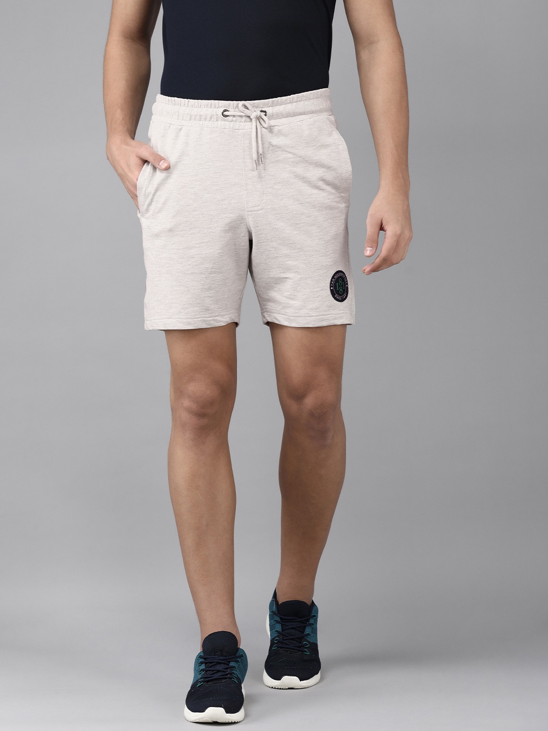 

Van Heusen Sport Men Grey Melange Solid Shorts