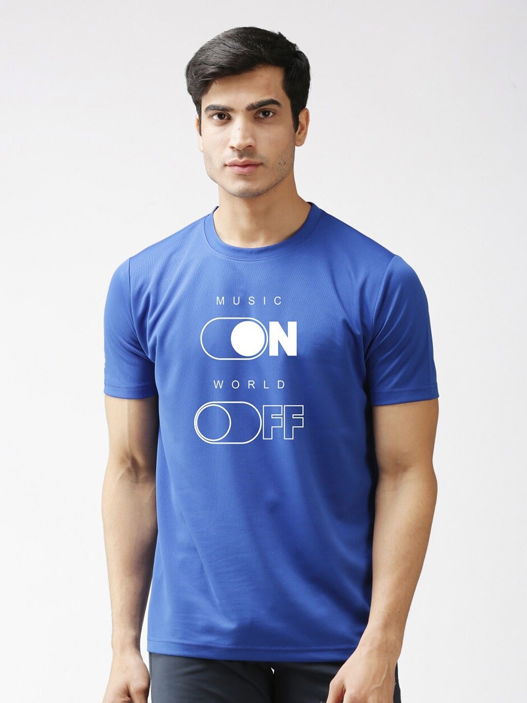 

EPPE Men Blue Typography Printed Dry-Fit Sports T-shirt
