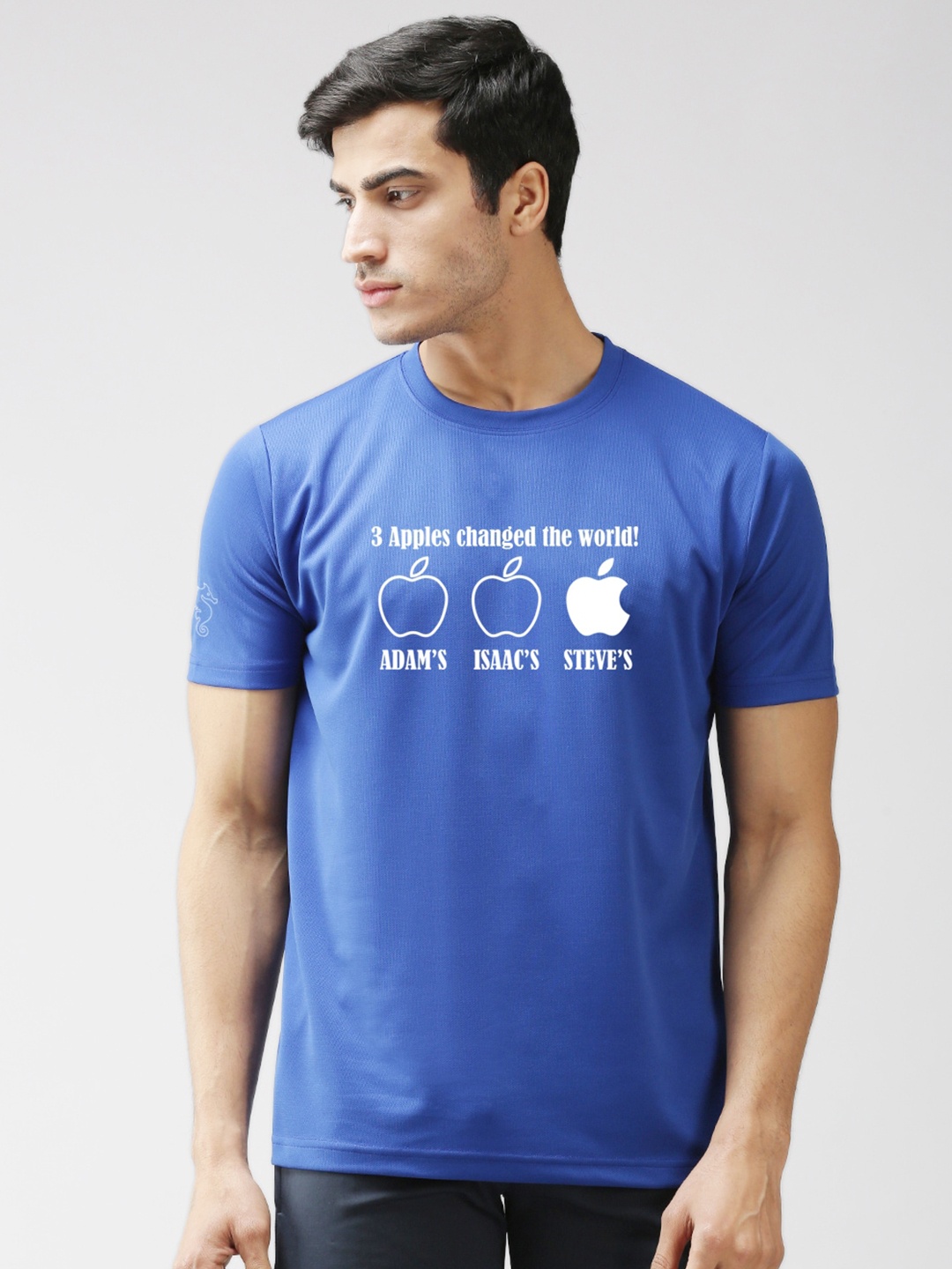 

EPPE Men Blue Typography Printed Dry-Fit Sports T-shirt