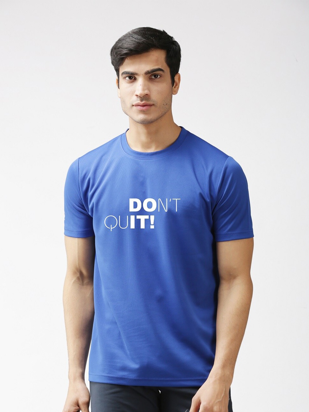 

EPPE Men Blue Typography Printed Dry-Fit Sports T-shirt