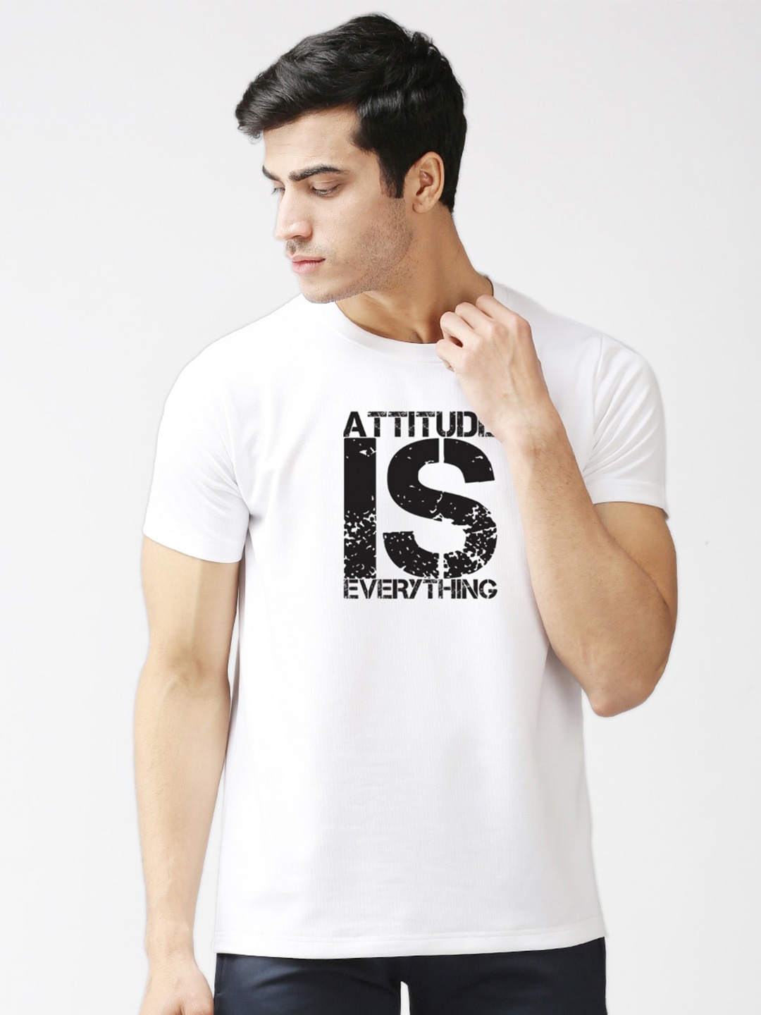 EPPE Men White Typography Printed Sports T-shirt