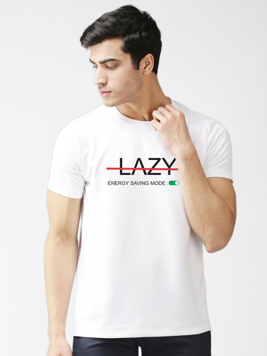 EPPE Men White Typography Printed Sports T-shirt