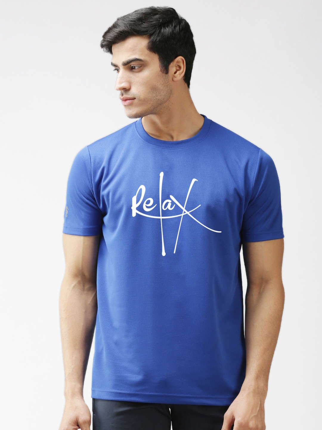 

EPPE Men Blue Typography Printed Sports T-shirt
