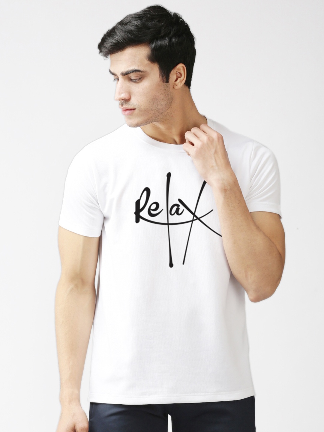 

EPPE Men White Typography Printed Sports T-shirt