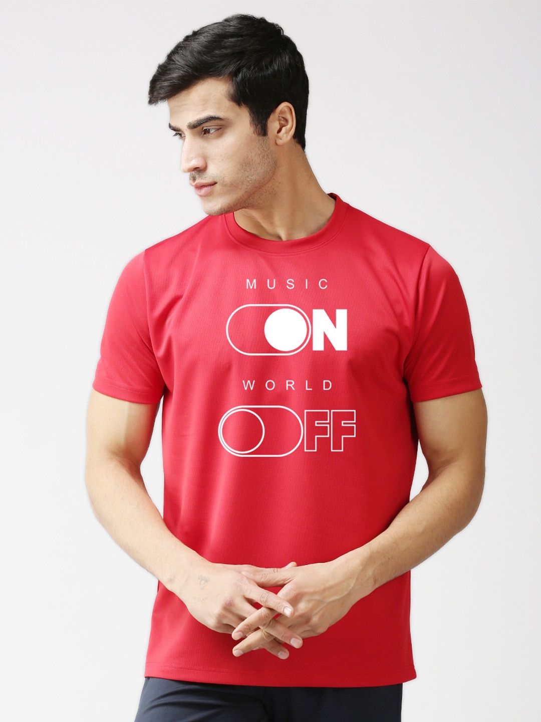 

EPPE Men Red Typography Printed Sports T-shirt