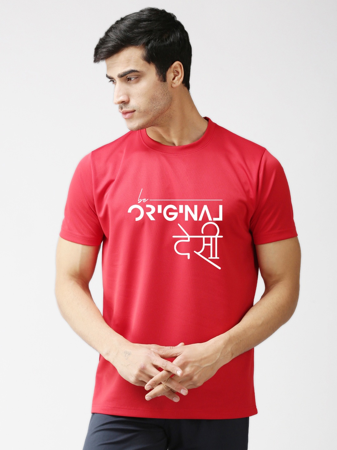 

EPPE Men Red Typography Printed Sports T-shirt