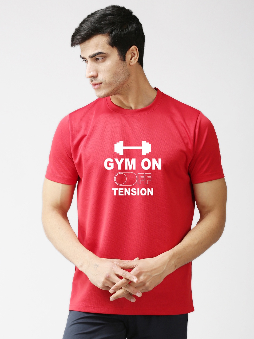 

EPPE Men Red Typography Printed Sports T-shirt