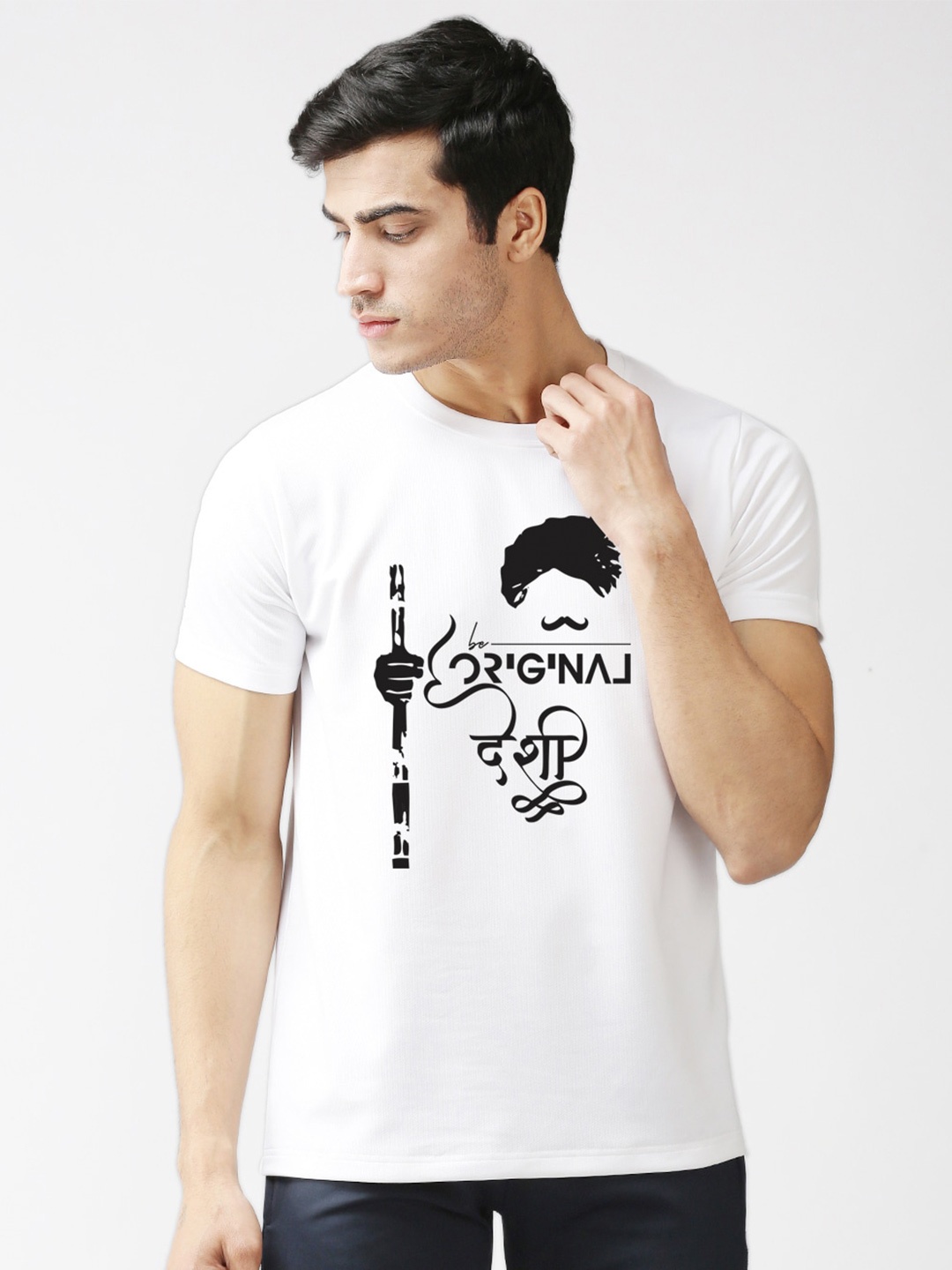 EPPE Men White Typography Printed T-shirt