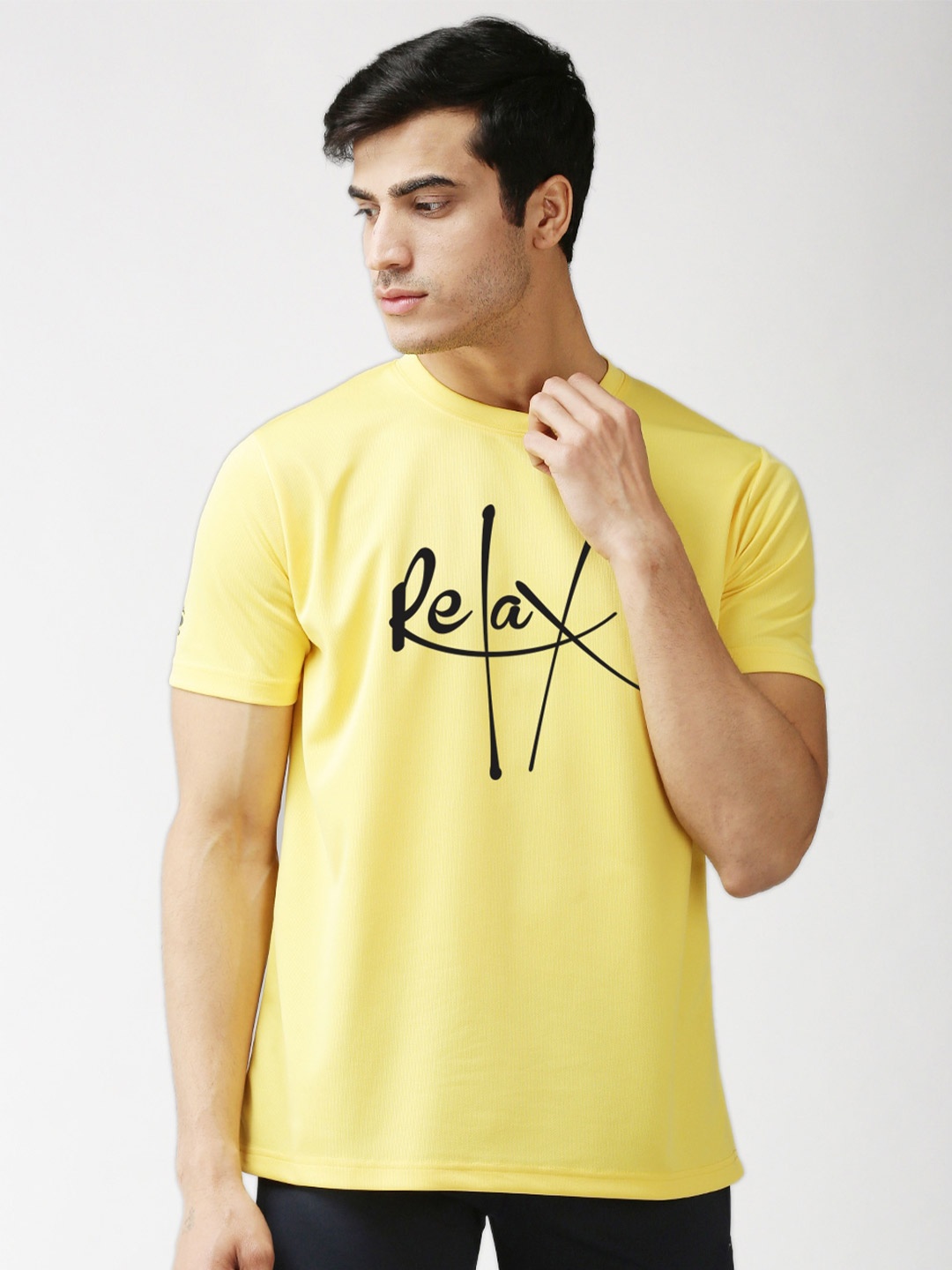 EPPE Men Yellow Typography Printed T-shirt