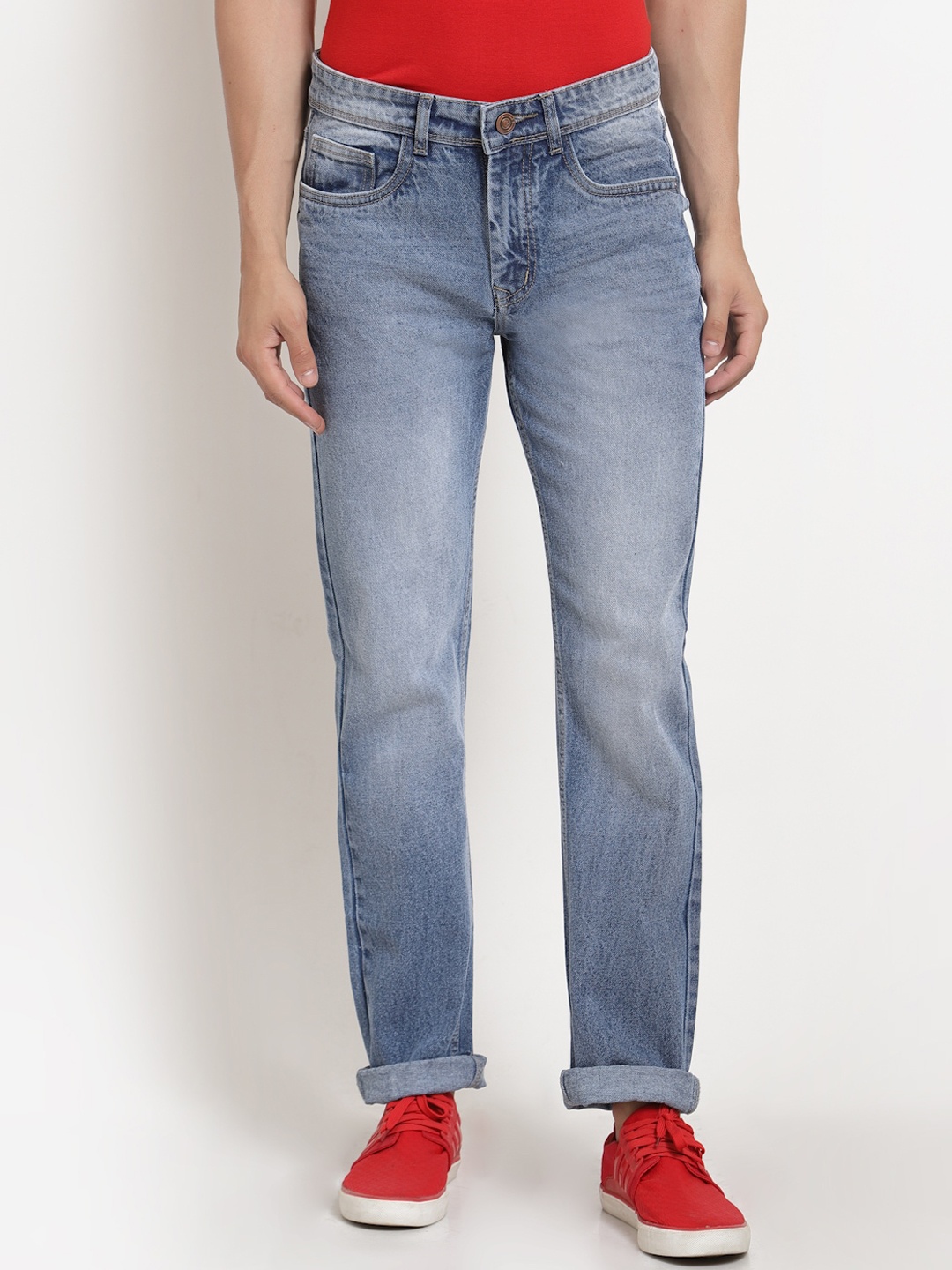 

FEVER Men Blue Straight Fit Heavy Fade Denim Jeans
