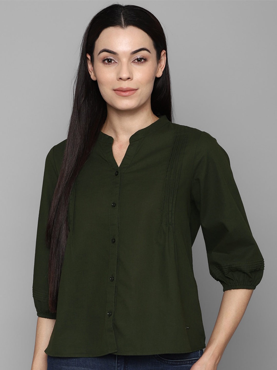 

Allen Solly Woman Women Olive Green Casual Shirt