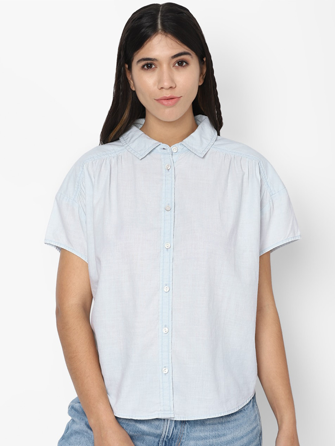 

AMERICAN EAGLE OUTFITTERS Women Blue Casual Shirt