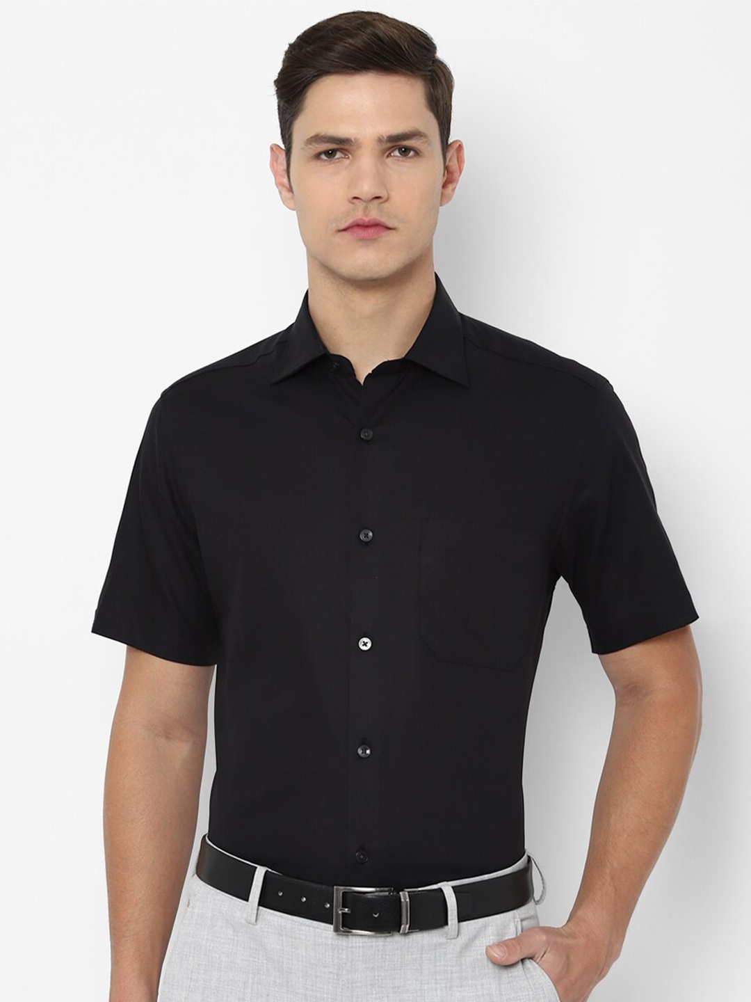 

Louis Philippe Men Black Pure Cotton Formal Shirt