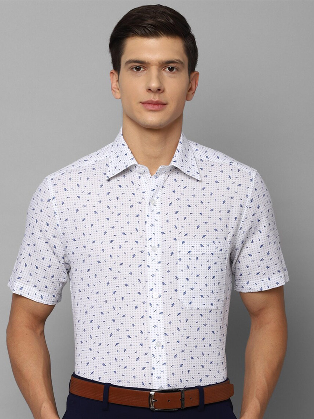 

Louis Philippe Men White Micro Ditsy Printed Formal Shirt