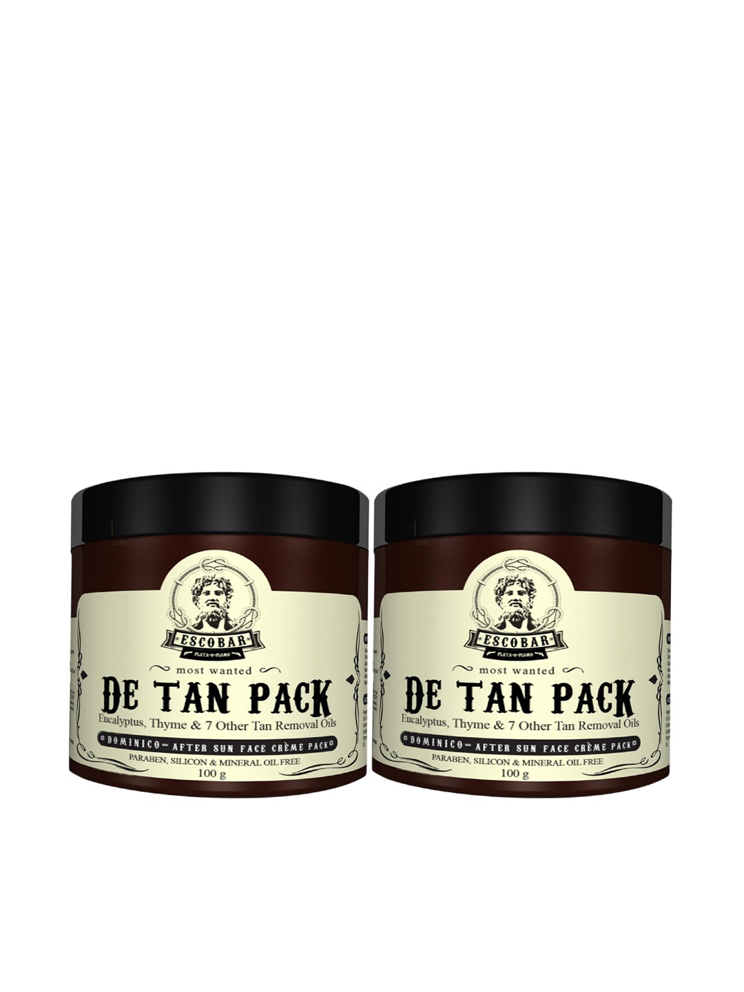 

ESCOBAR Men Set of 2 Most Wanted De-Tan Pack - 100g each, Off white