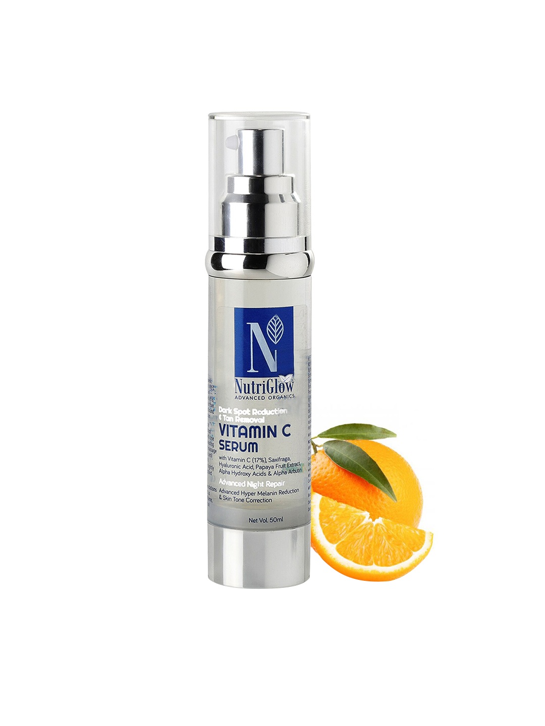 

Nutriglow Advanced Organics Vitamin C Serum for Dark Spots & Tan Removal - 50ml, Silver