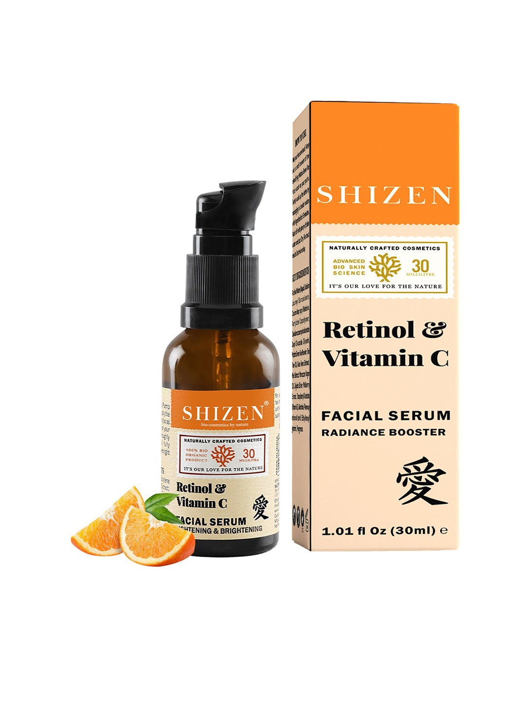 

Shizen Retinol & Vitamin C Facial Serum for Bright Firmer Skin - 30ml, Orange