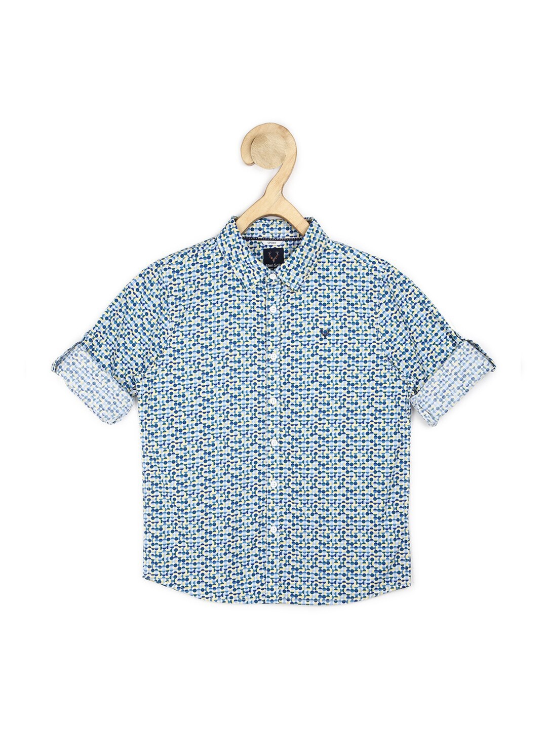 

Allen Solly Junior Boys Navy Blue Slim Fit Printed Casual Shirt