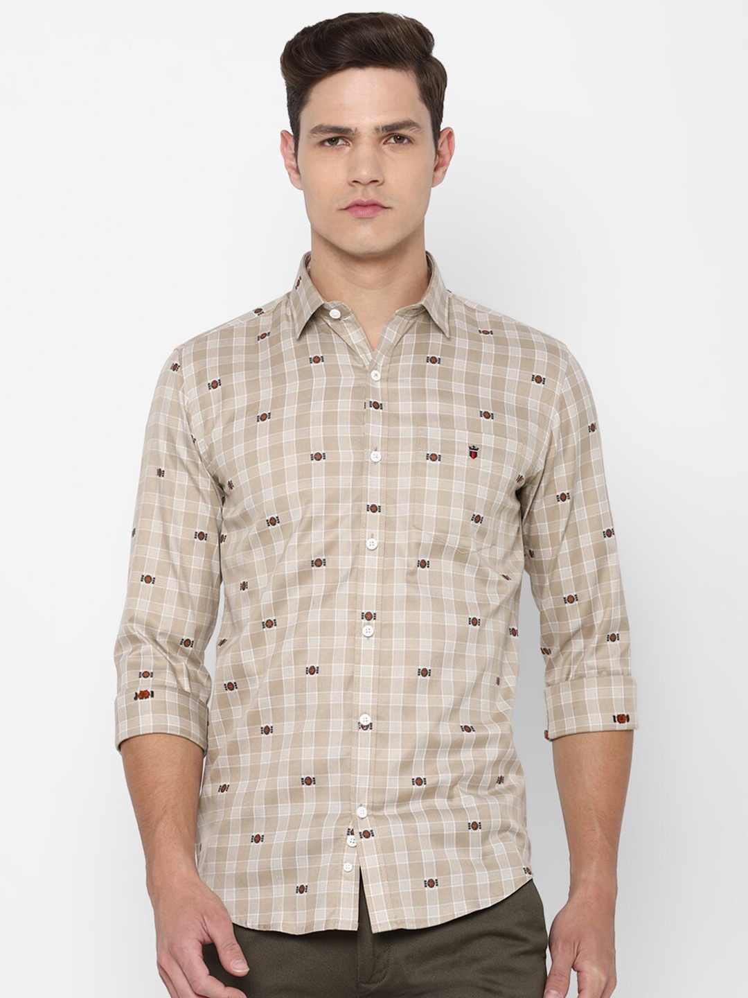 

Louis Philippe Sport Men Beige Slim Fit Checked Casual Shirt