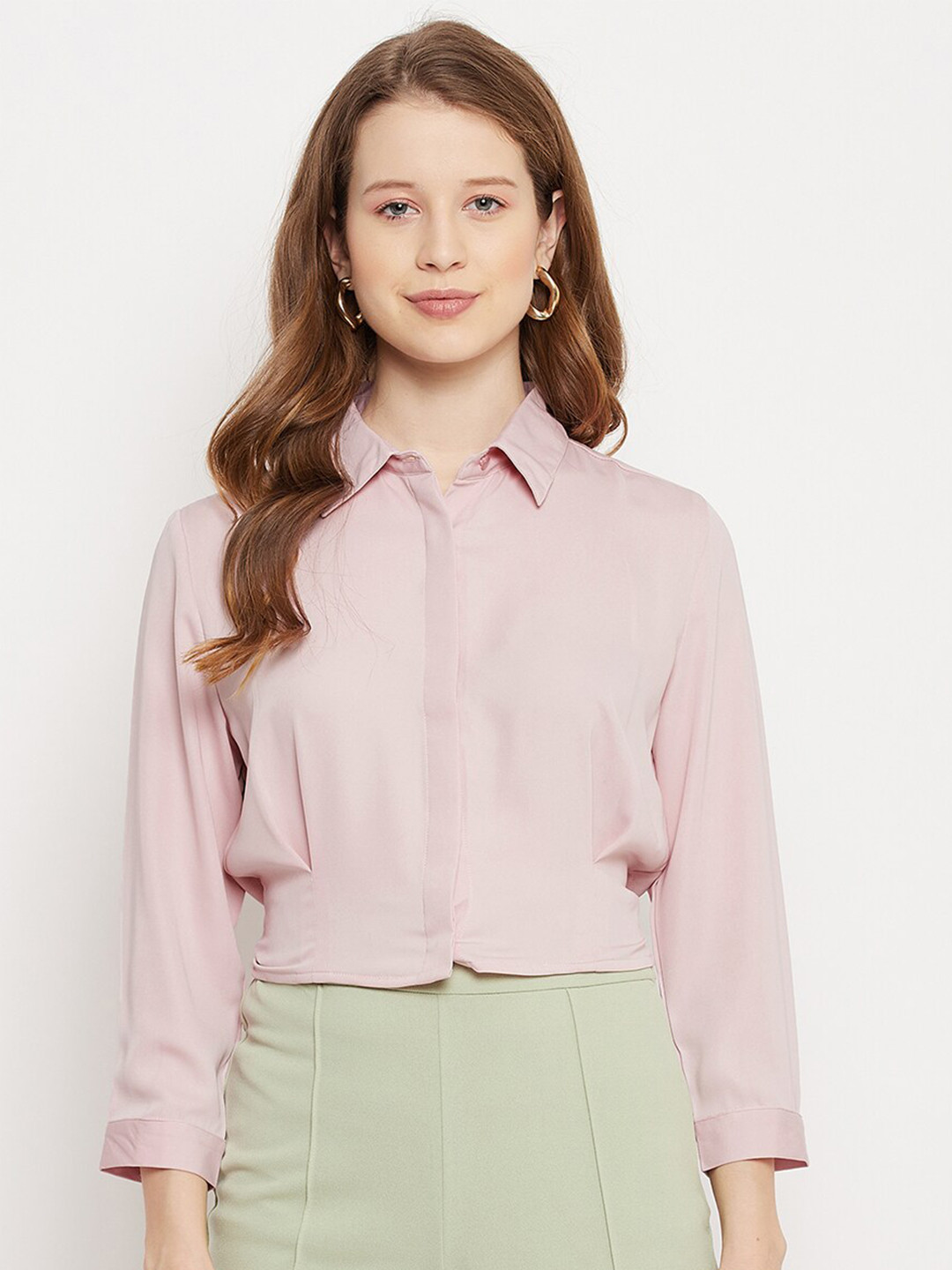 

Madame Women Pink Casual Shirt