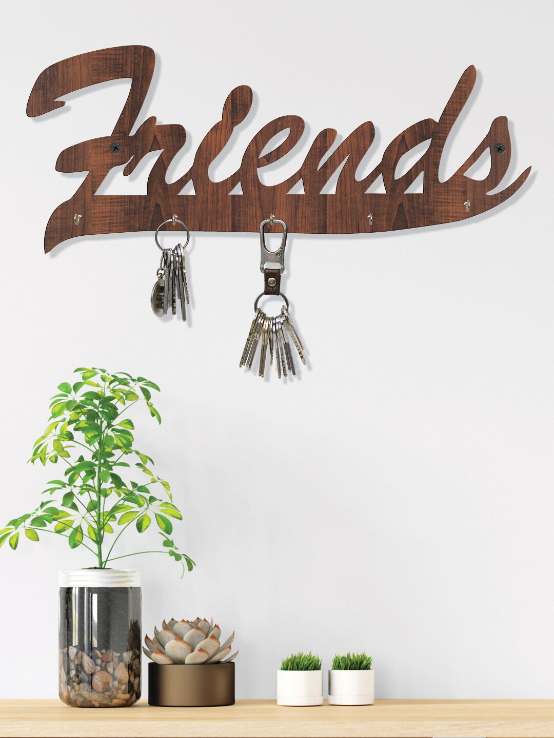 

RANDOM Coffee Brown Friends Wall Hanging Key Holder