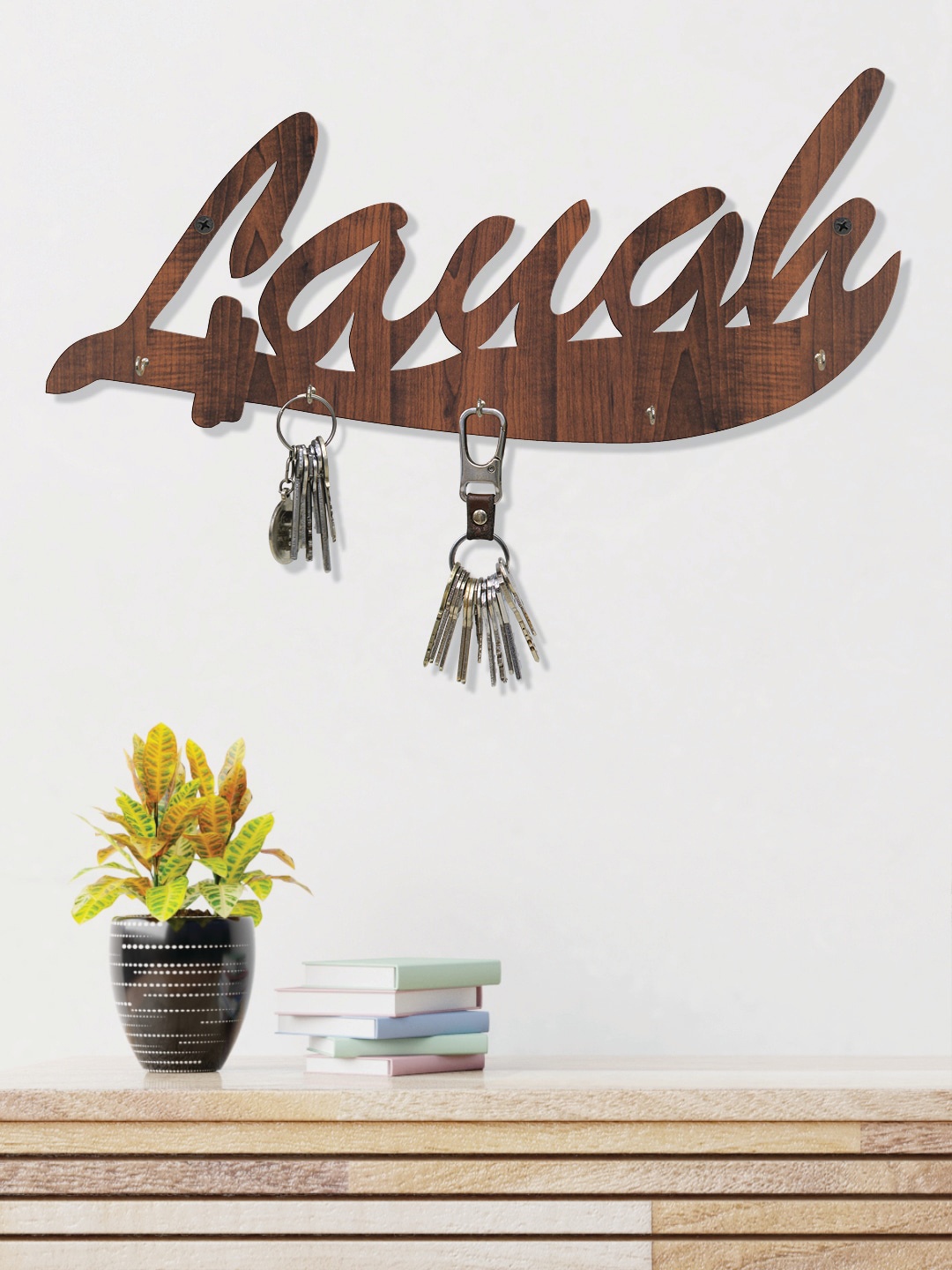 

RANDOM Coffee Brown Laugh Wall Hanging Key Holder