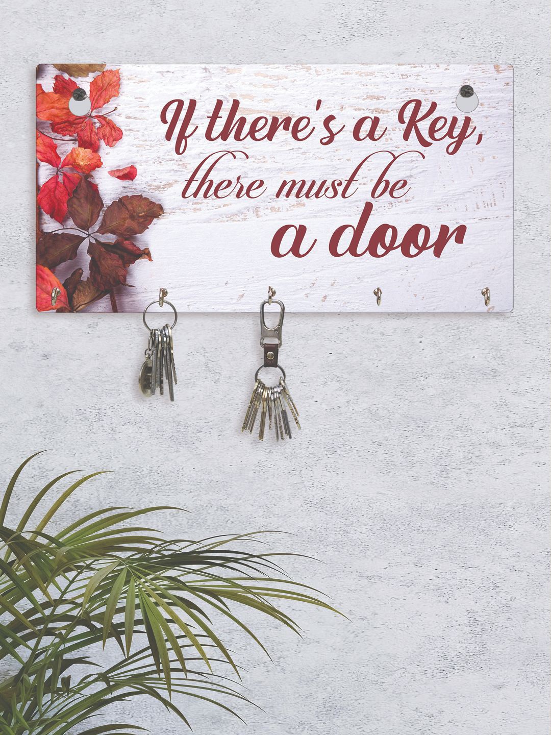 

RANDOM Motivational Quotes Wall Hanging Key Holder with 5 Hooks, Multi